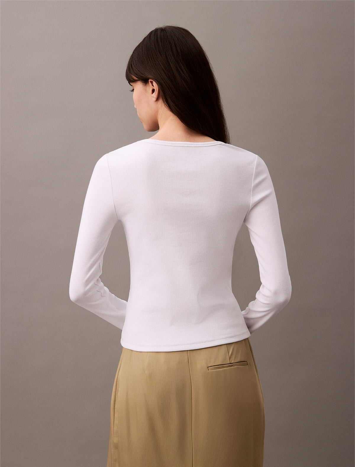 Calvin Klein Cotton Contour Rib U-Neck Tee