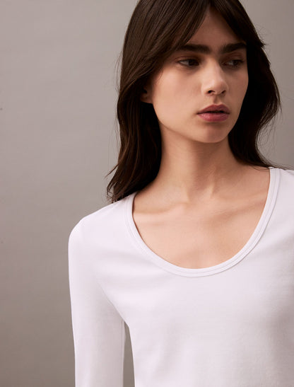 Calvin Klein Cotton Contour Rib U-Neck Tee