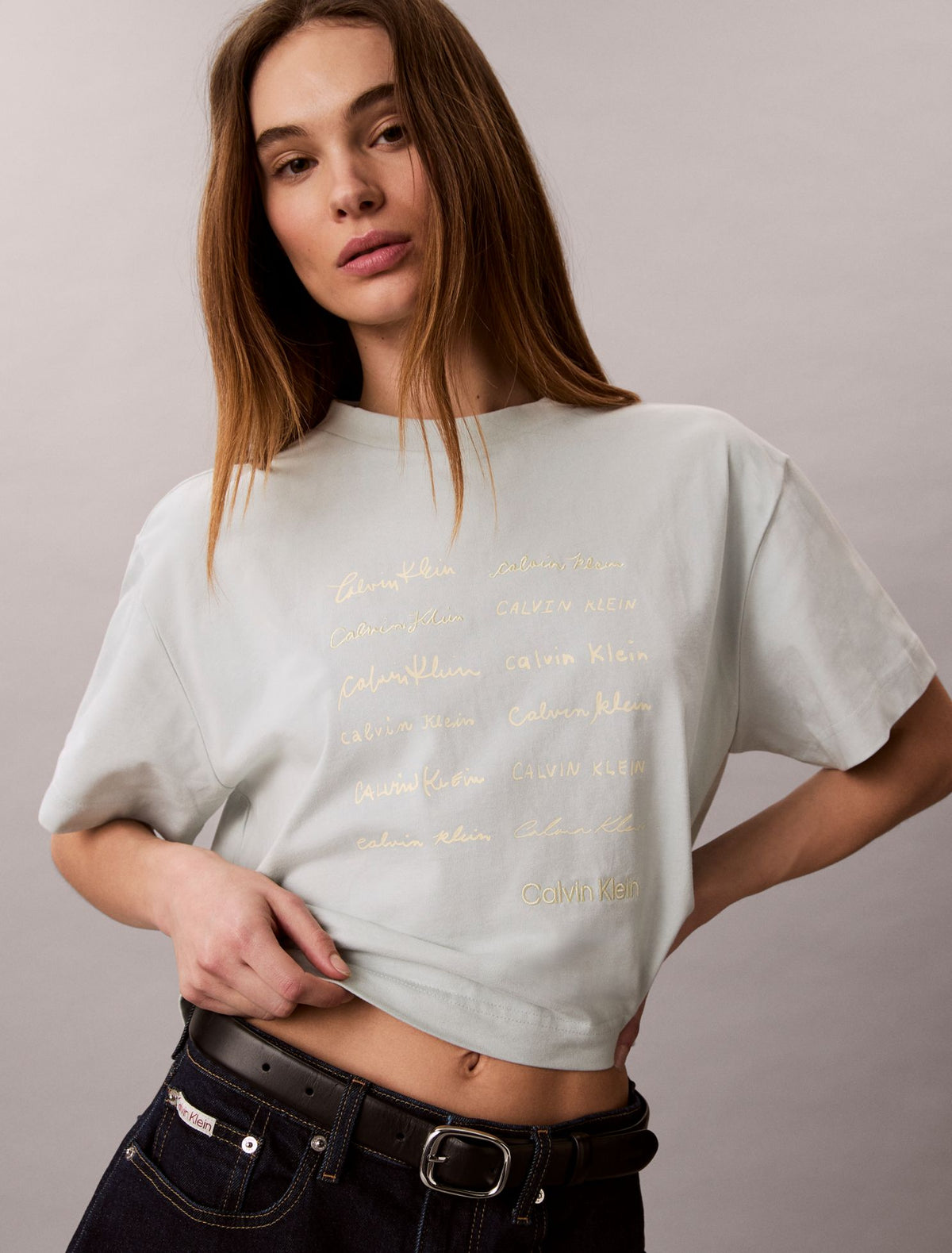 Calvin Klein Logo Font Graphic Boxy T-Shirt
