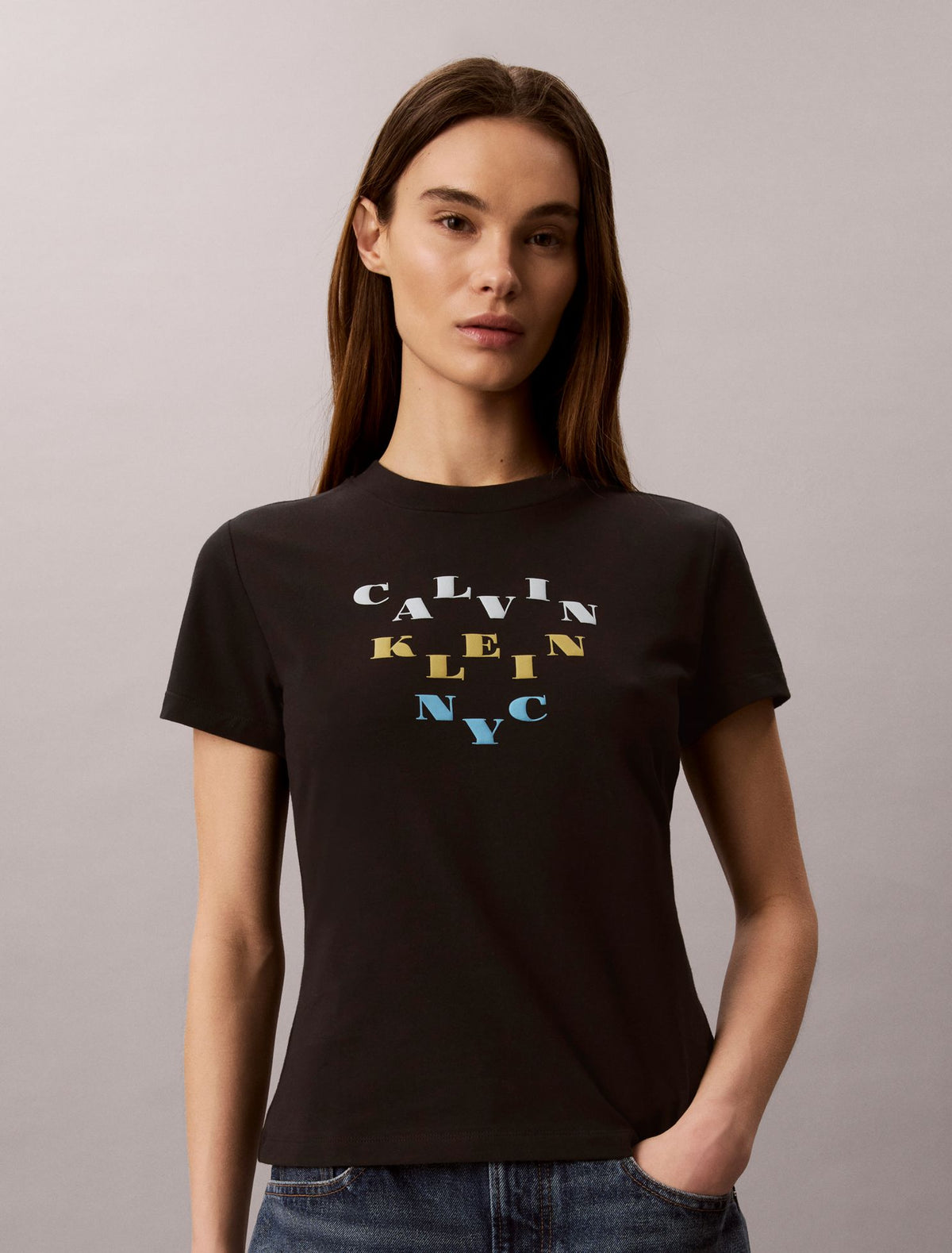 Calvin Klein Slim Tiered Logo Graphic Tee