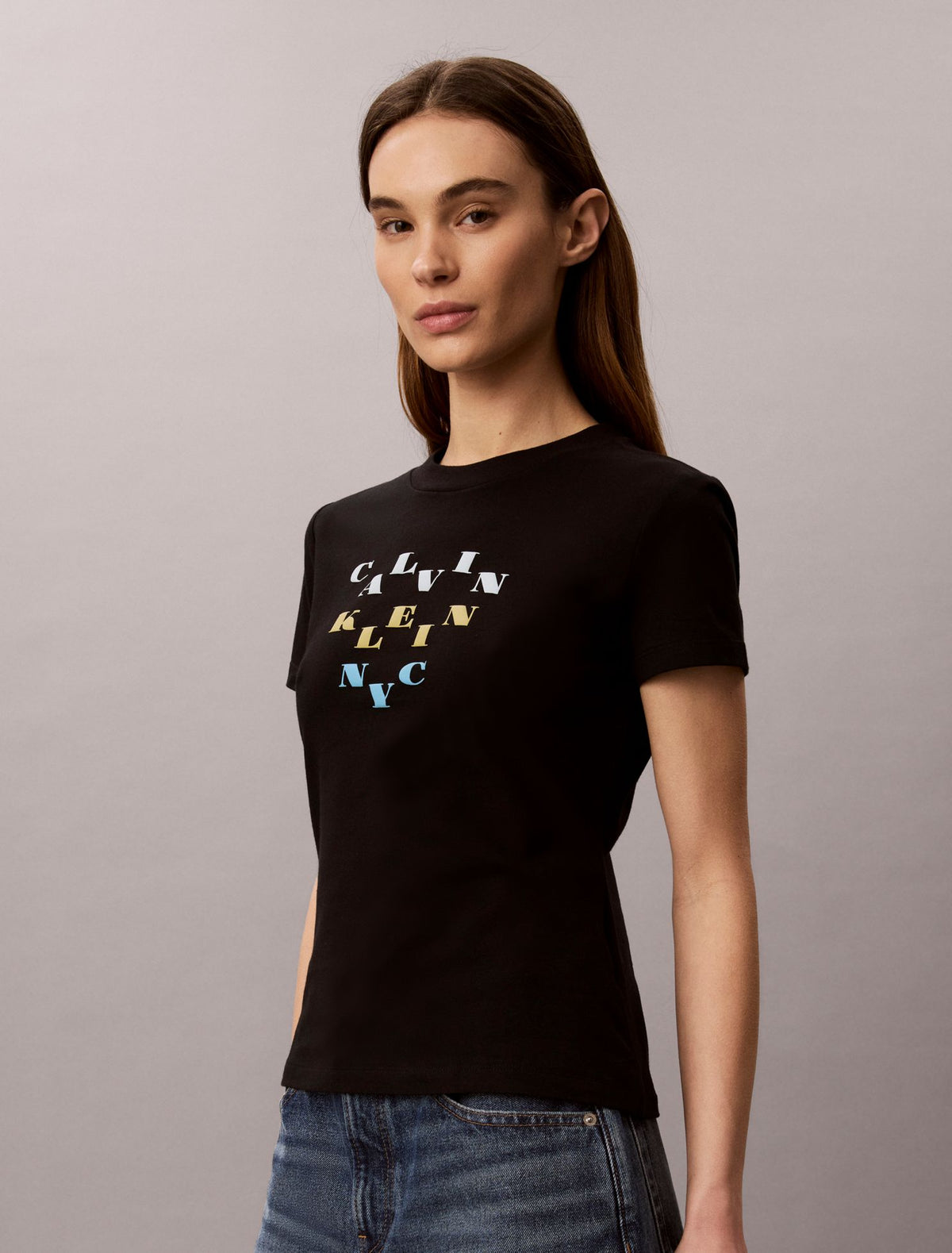 Calvin Klein Slim Tiered Logo Graphic Tee
