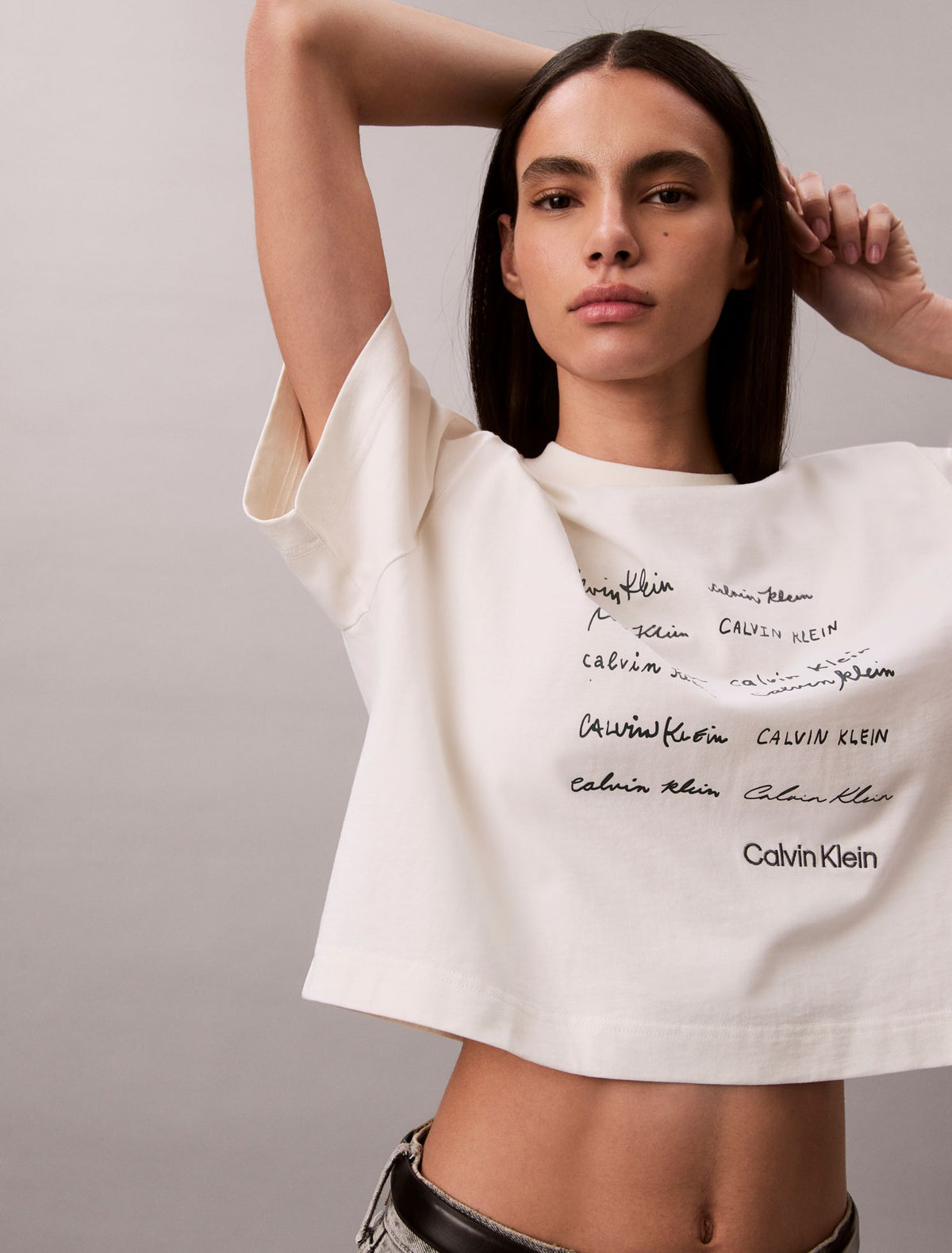 Calvin Klein Logo Font Graphic Boxy T-Shirt