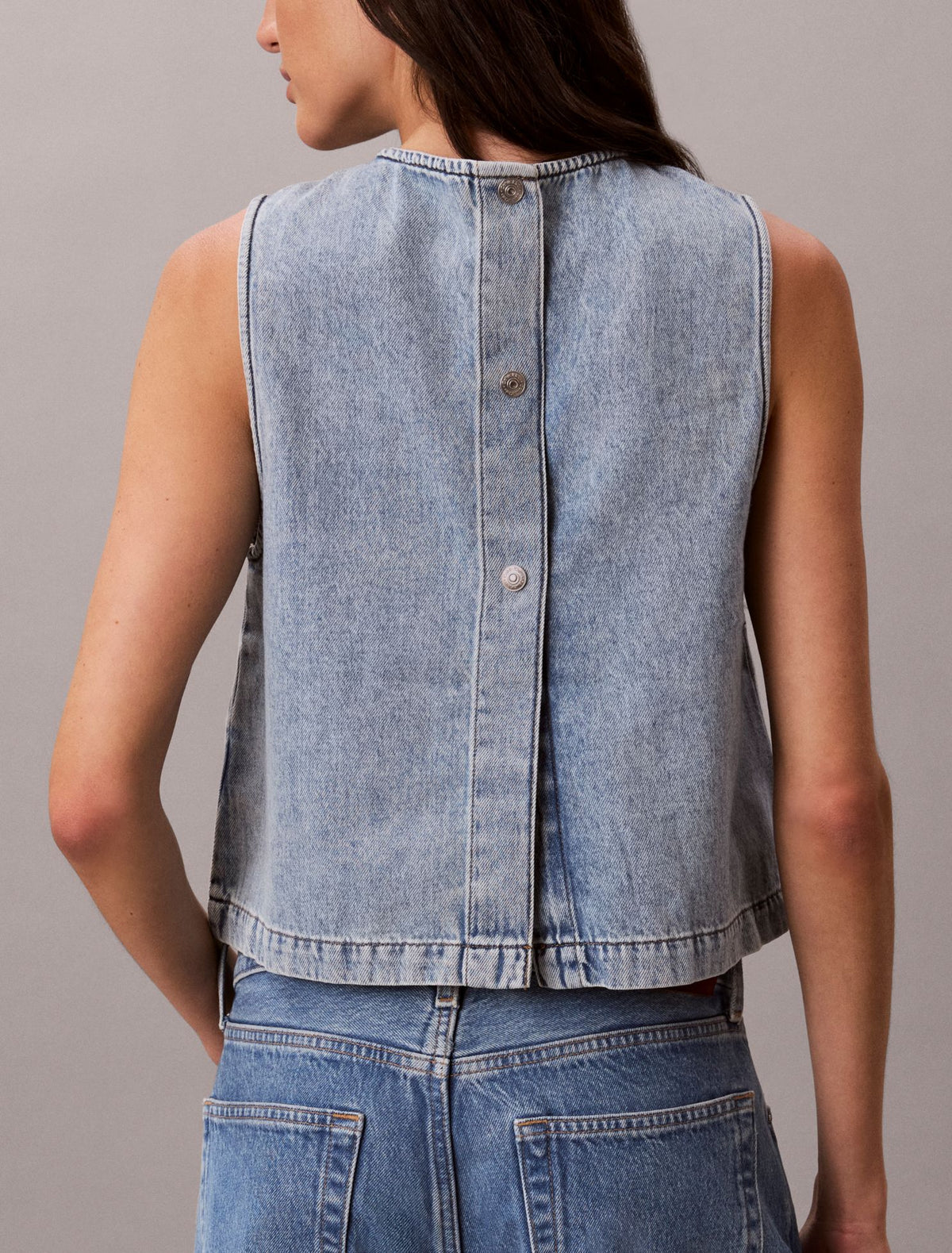 Calvin Klein Denim Cropped Shell Top