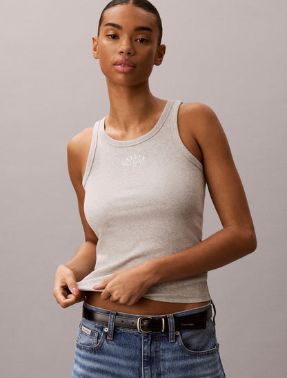 Calvin Klein Contour Rib Logo Graphic Tank Top