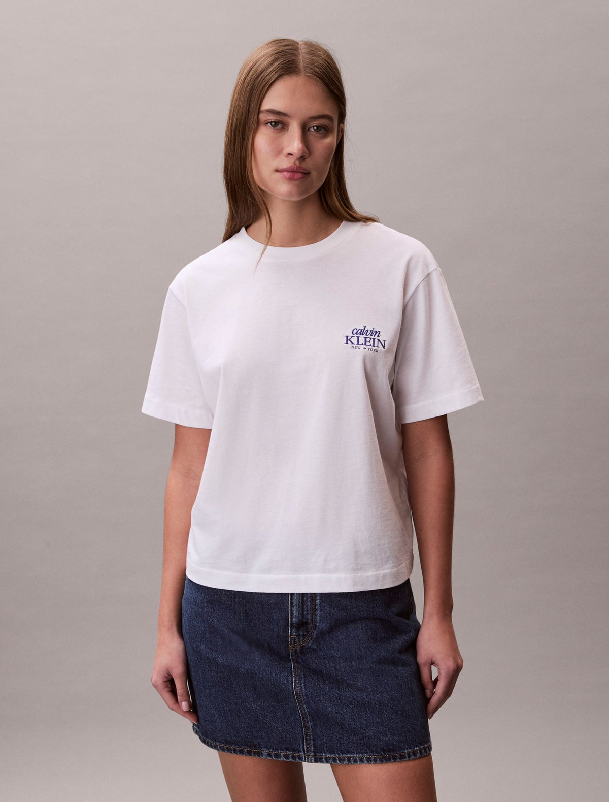 Calvin Klein Embroidered Logo Graphic Boxy T-Shirt