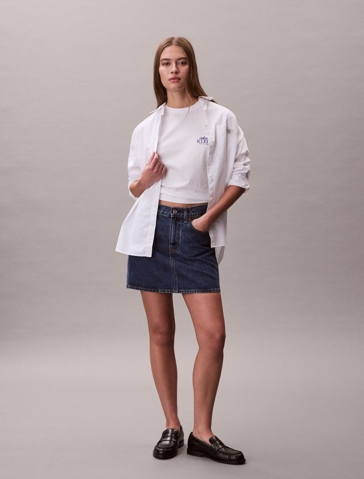 Calvin Klein Embroidered Logo Graphic Boxy T-Shirt