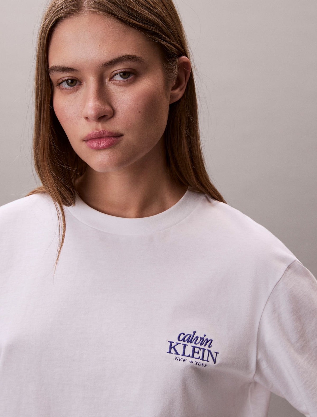 Calvin Klein Embroidered Logo Graphic Boxy T-Shirt