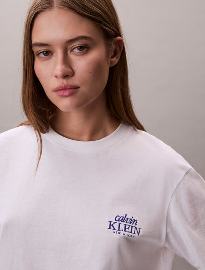 Calvin Klein Embroidered Logo Graphic Boxy T-Shirt