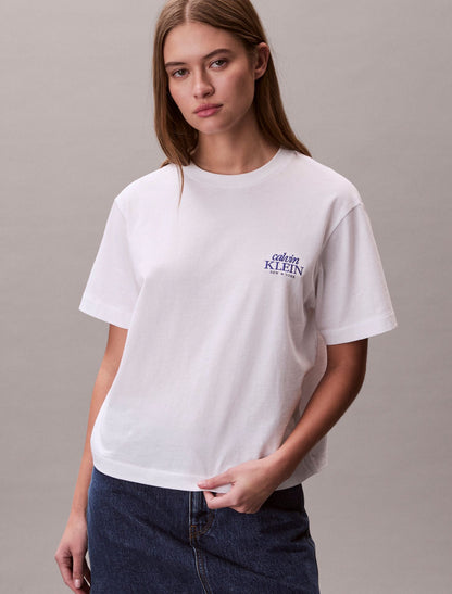 Calvin Klein Embroidered Logo Graphic Boxy T-Shirt
