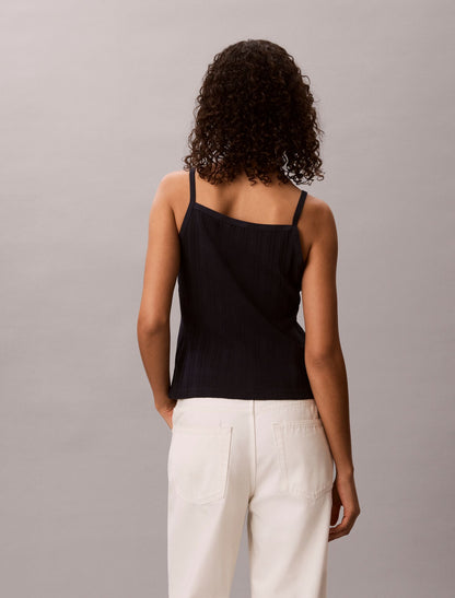 Calvin Klein Crochet Button-Down Tank Top