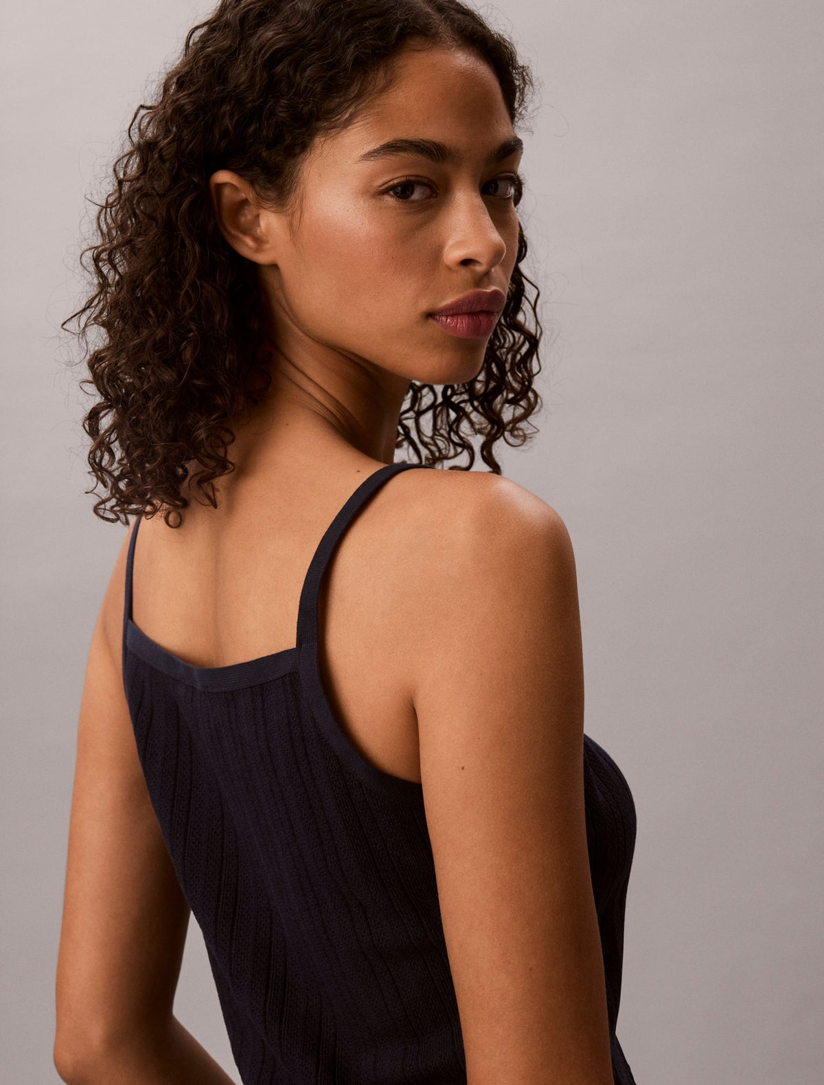 Calvin Klein Crochet Button-Down Tank Top