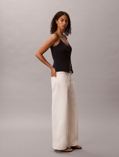 Calvin Klein Crochet Button-Down Tank Top