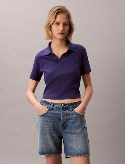 Calvin Klein Cotton Contour Rib Polo Tee