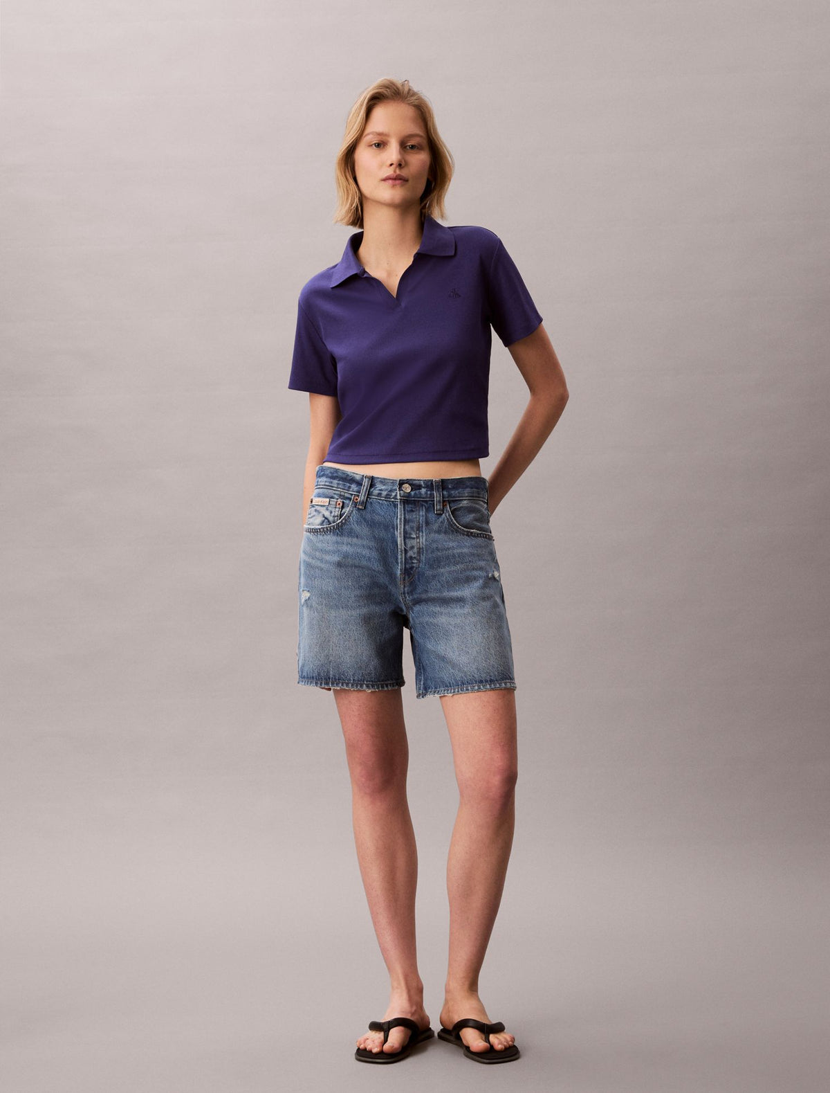 Calvin Klein Cotton Contour Rib Polo Tee
