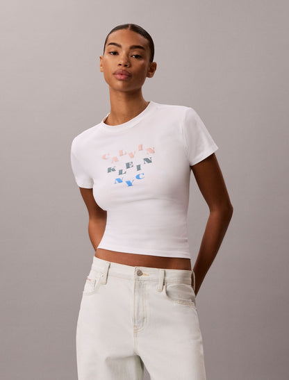Calvin Klein Slim Tiered Logo Graphic Tee