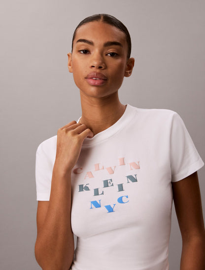 Calvin Klein Slim Tiered Logo Graphic Tee