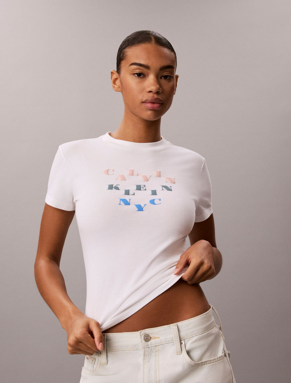Calvin Klein Slim Tiered Logo Graphic Tee