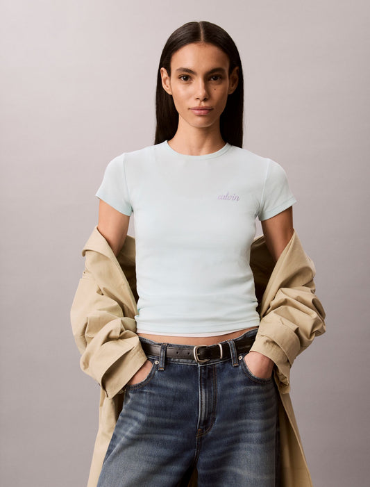 Calvin Klein Contour Rib Logo Graphic Slim T-Shirt