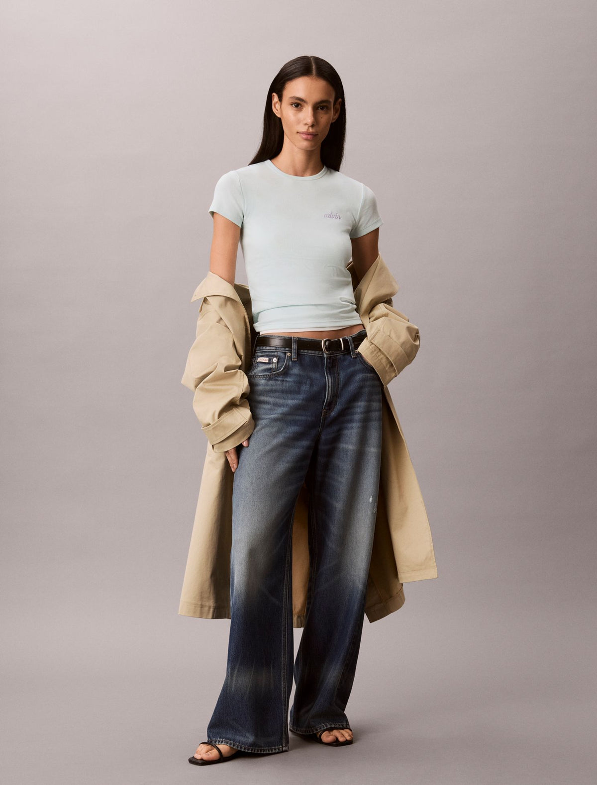 Calvin Klein Contour Rib Logo Graphic Slim T-Shirt