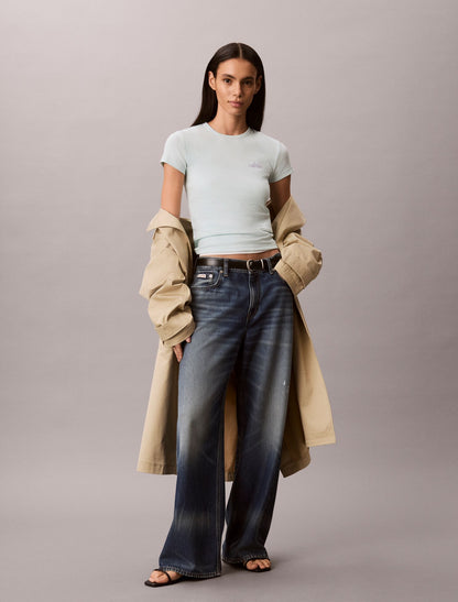 Calvin Klein Contour Rib Logo Graphic Slim T-Shirt