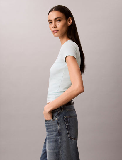 Calvin Klein Contour Rib Logo Graphic Slim T-Shirt
