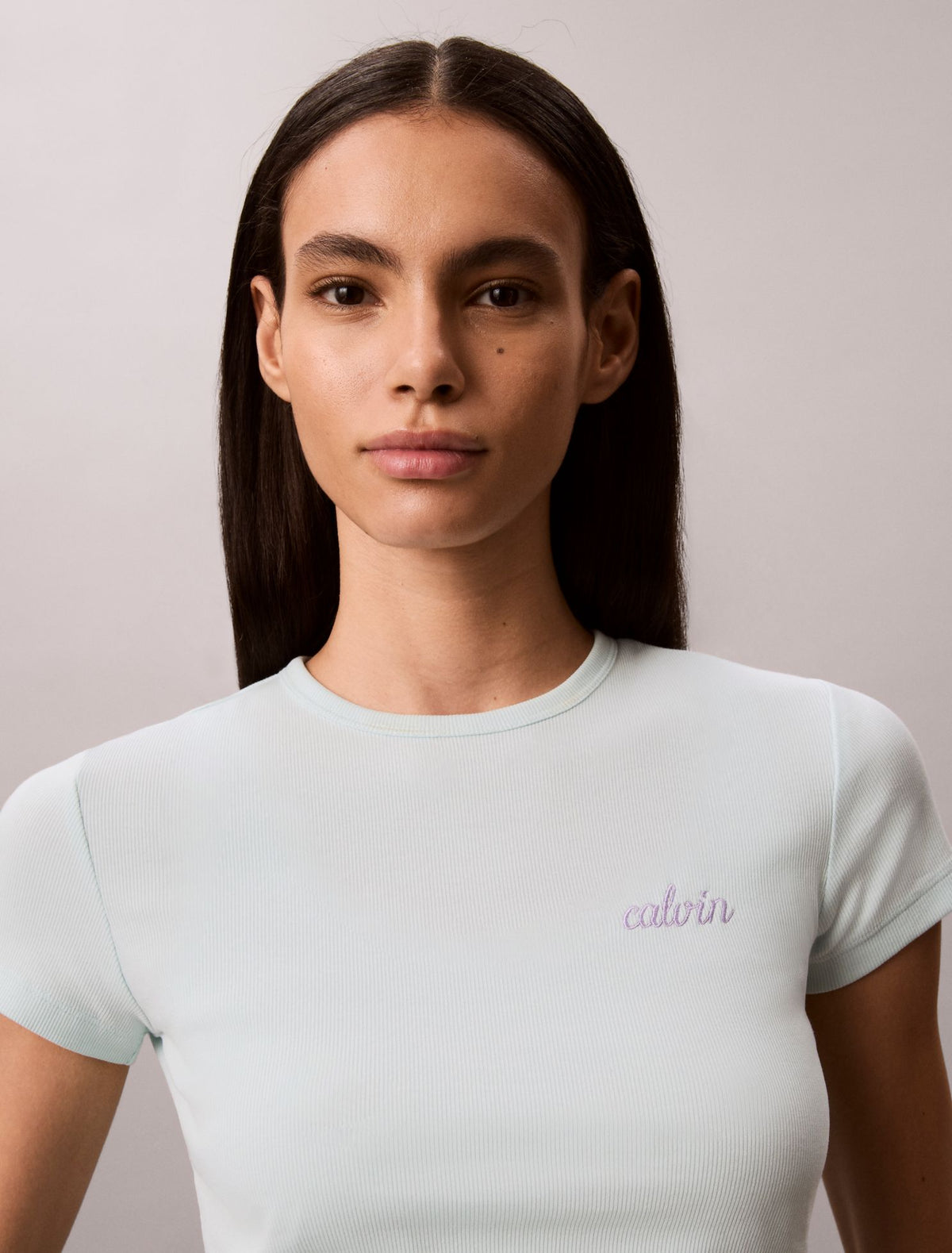 Calvin Klein Contour Rib Logo Graphic Slim T-Shirt