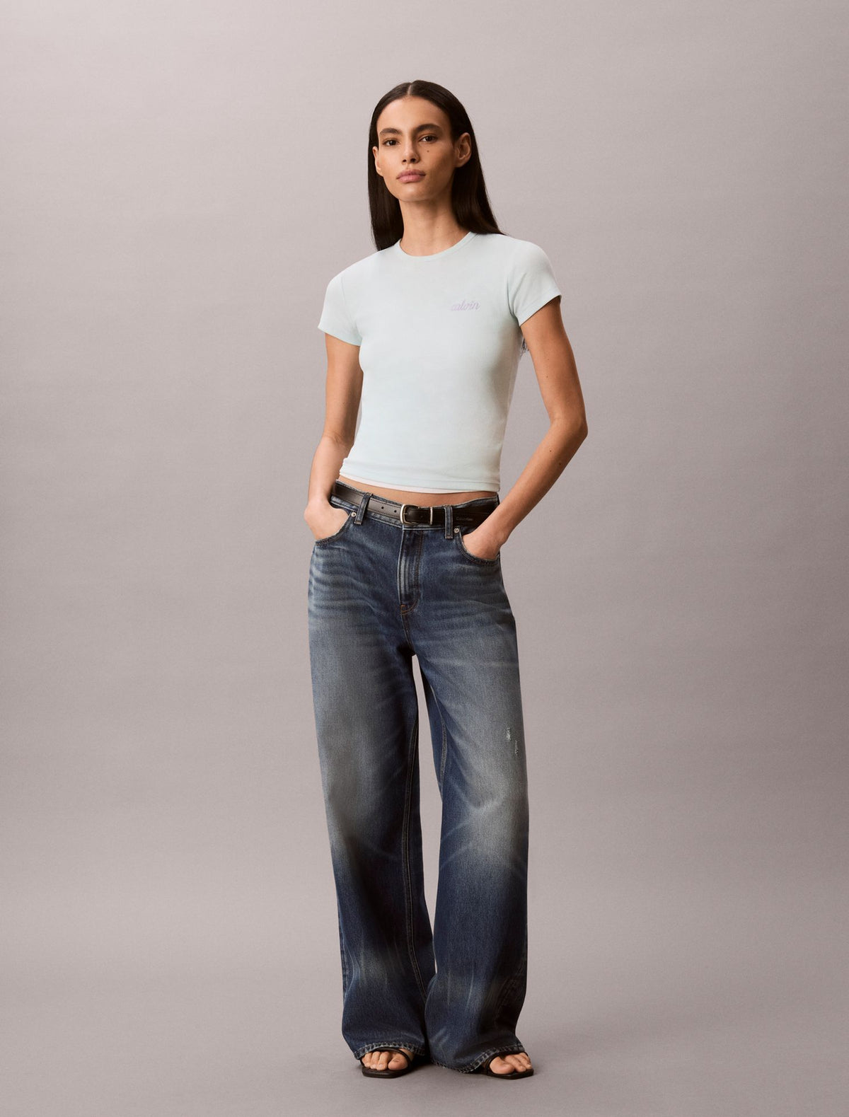 Calvin Klein Contour Rib Logo Graphic Slim T-Shirt