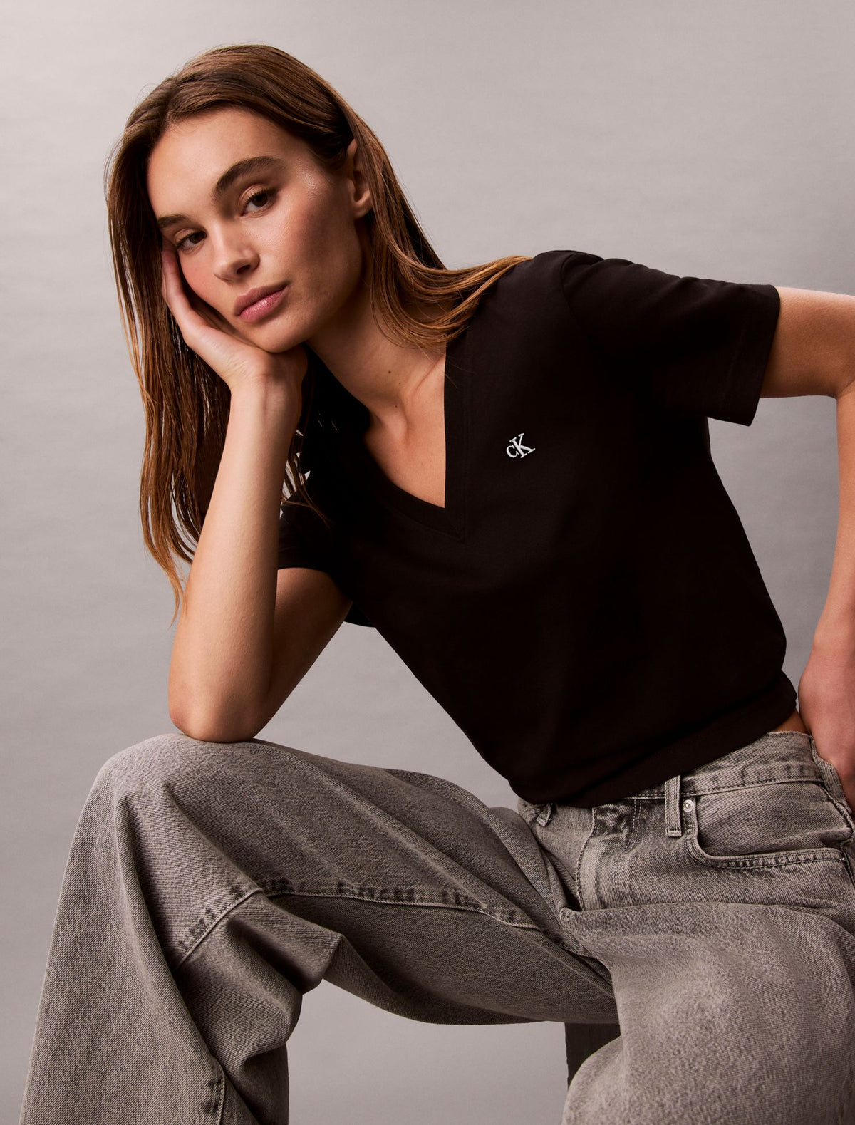 Calvin Klein Monogram V-Neck T-Shirt