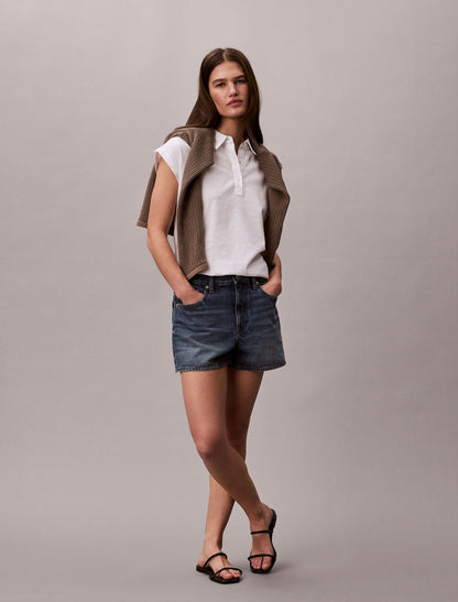 Calvin Klein Linen Blend Short Sleeve Top