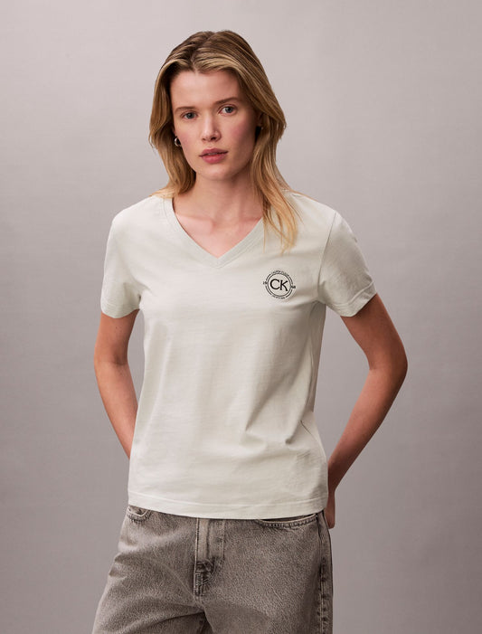Calvin Klein Embroidered CK Crest V-Neck Tee