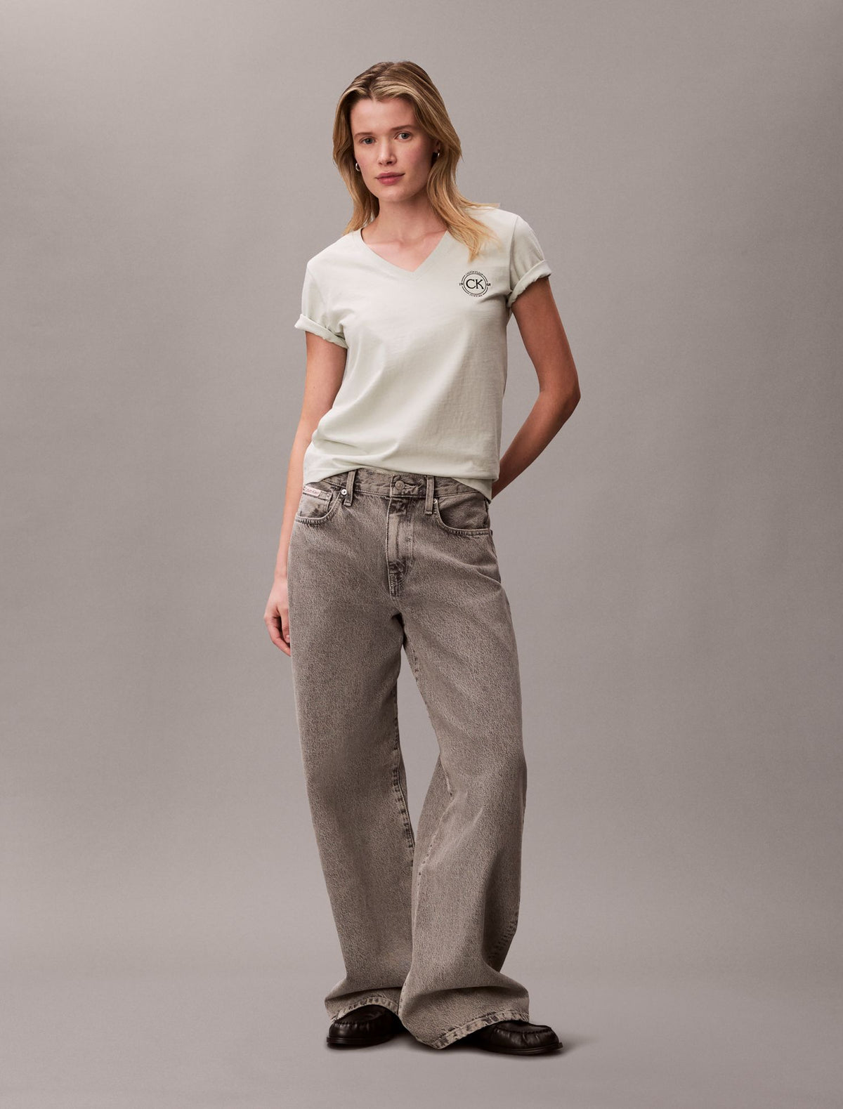 Calvin Klein Embroidered CK Crest V-Neck Tee