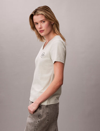 Calvin Klein Embroidered CK Crest V-Neck Tee