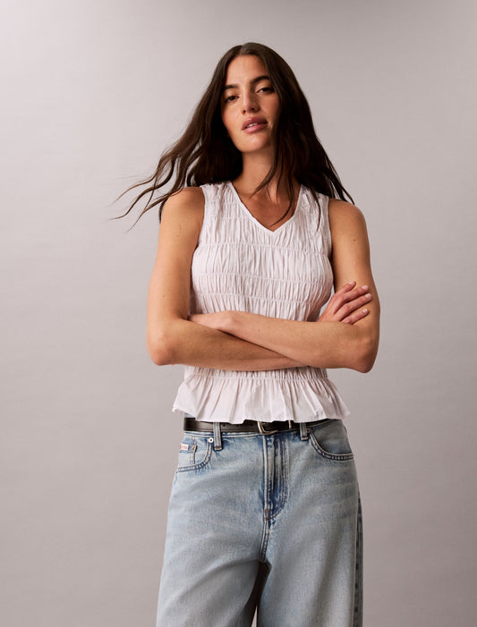 Calvin Klein Cotton Poplin Sleeveless Top