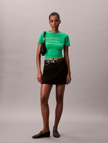 Calvin Klein Stripe Logo Graphic Slim T-Shirt