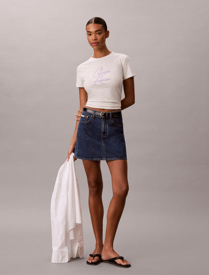 Calvin Klein Raised Script Logo Graphic Slim T-Shirt