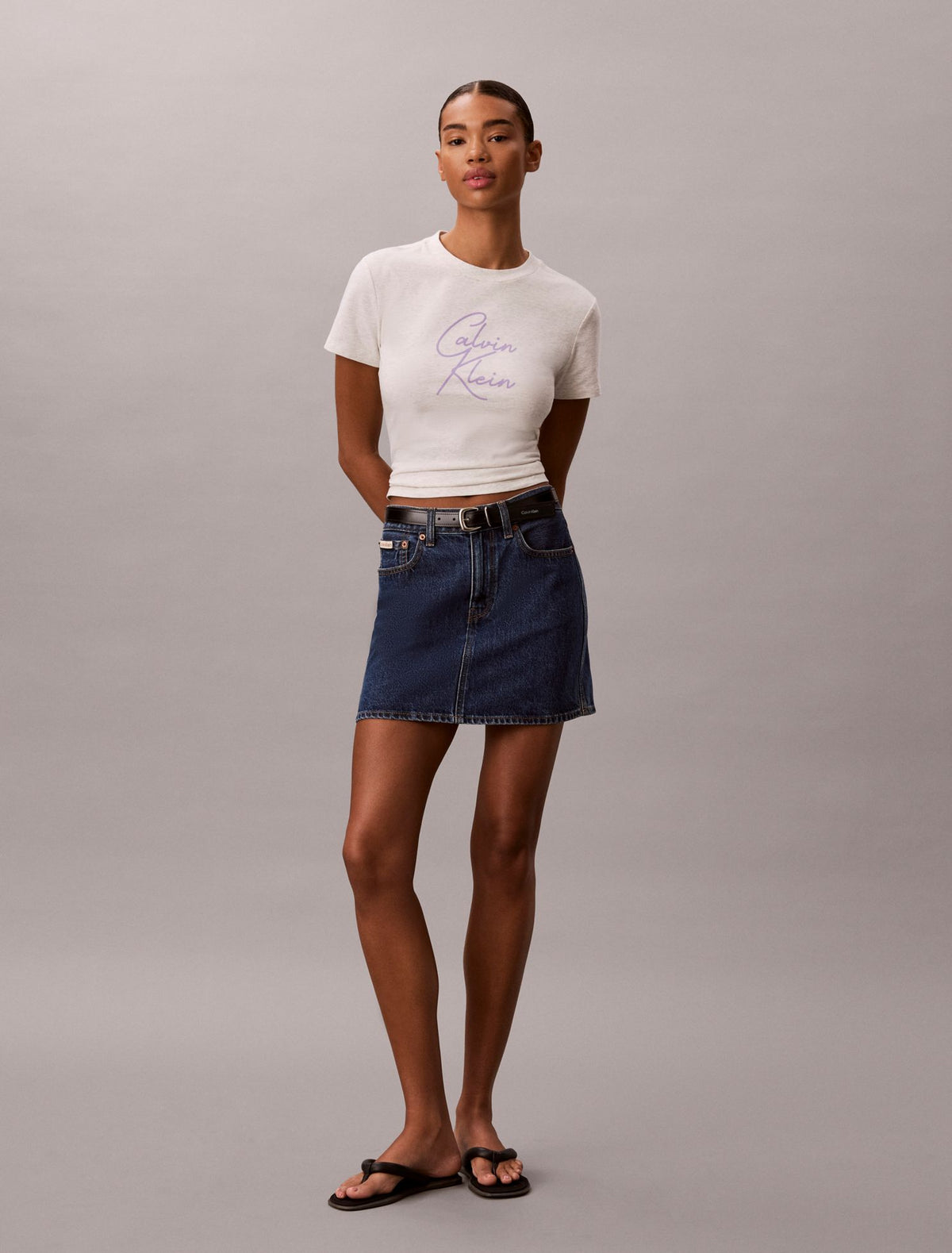 Calvin Klein Raised Script Logo Graphic Slim T-Shirt