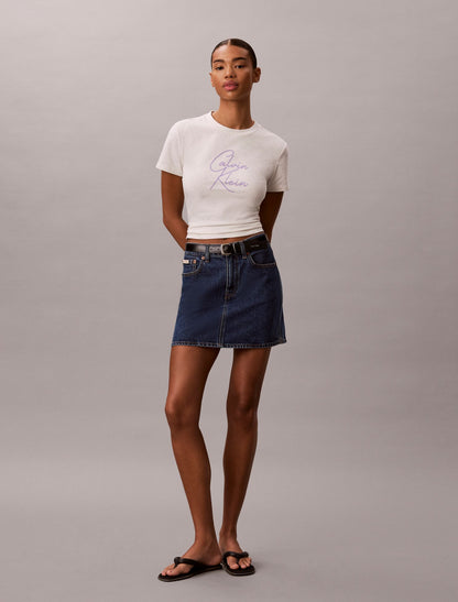 Calvin Klein Raised Script Logo Graphic Slim T-Shirt