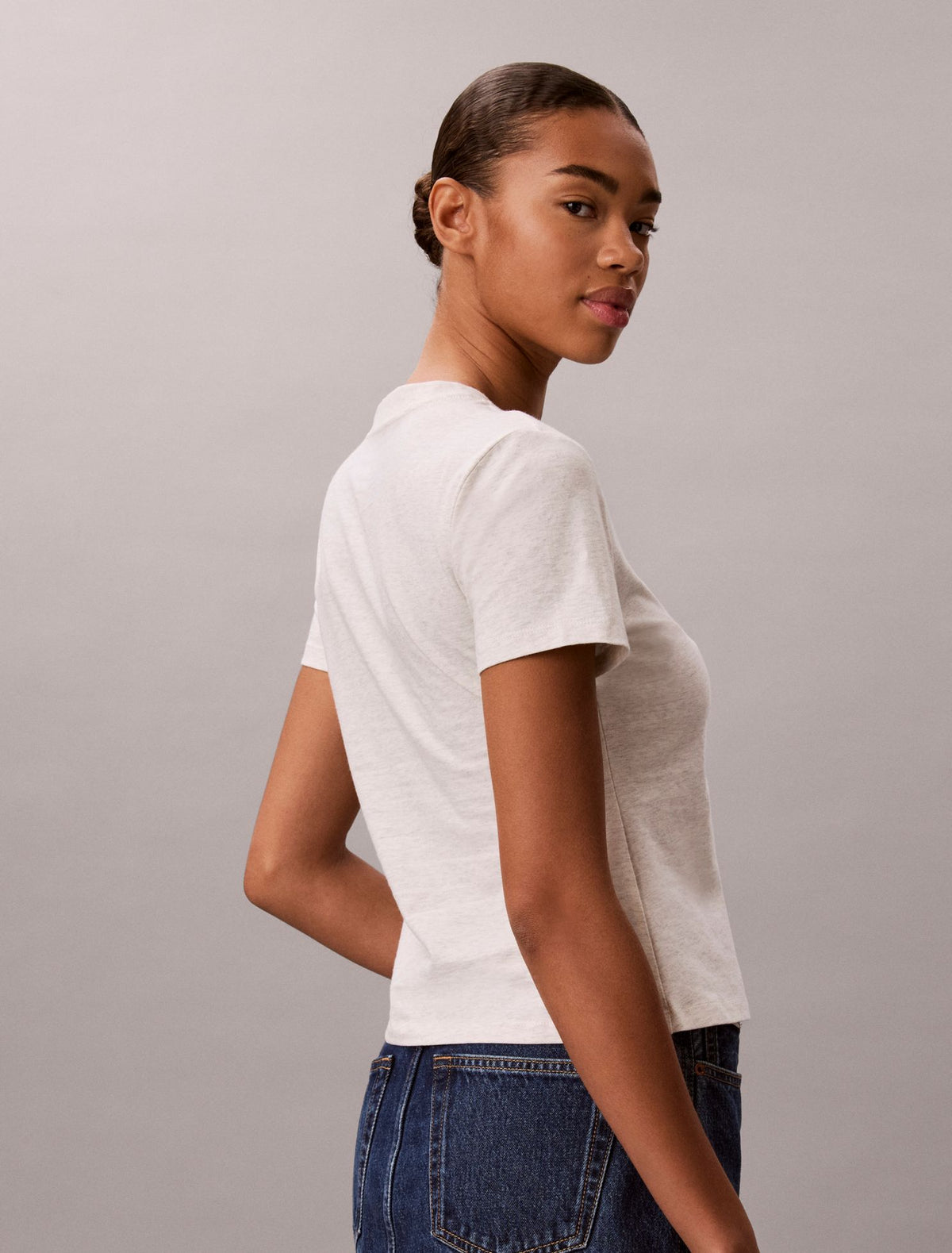 Calvin Klein Raised Script Logo Graphic Slim T-Shirt