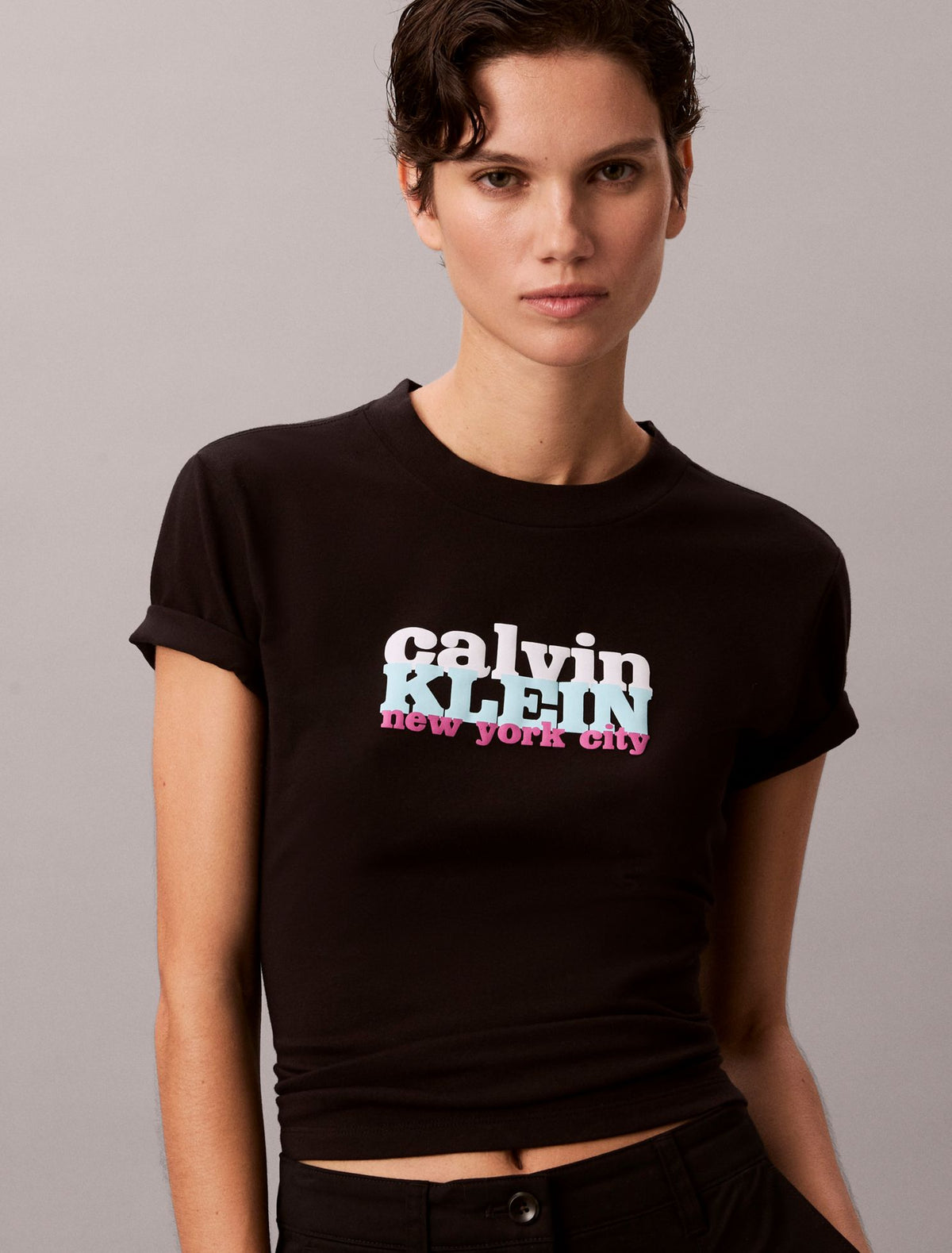 Calvin Klein Contrast Logo Graphic Slim T-Shirt