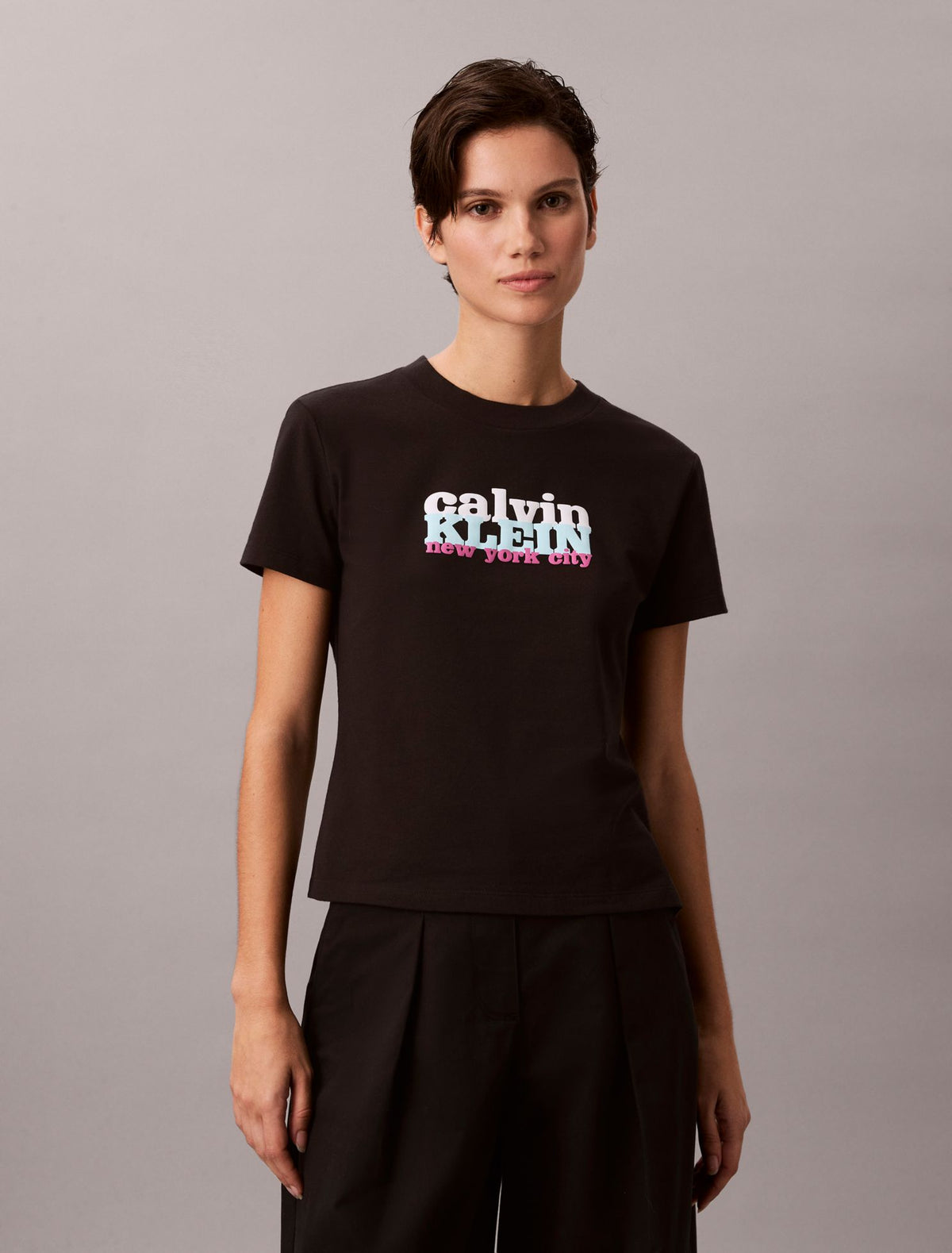 Calvin Klein Contrast Logo Graphic Slim T-Shirt