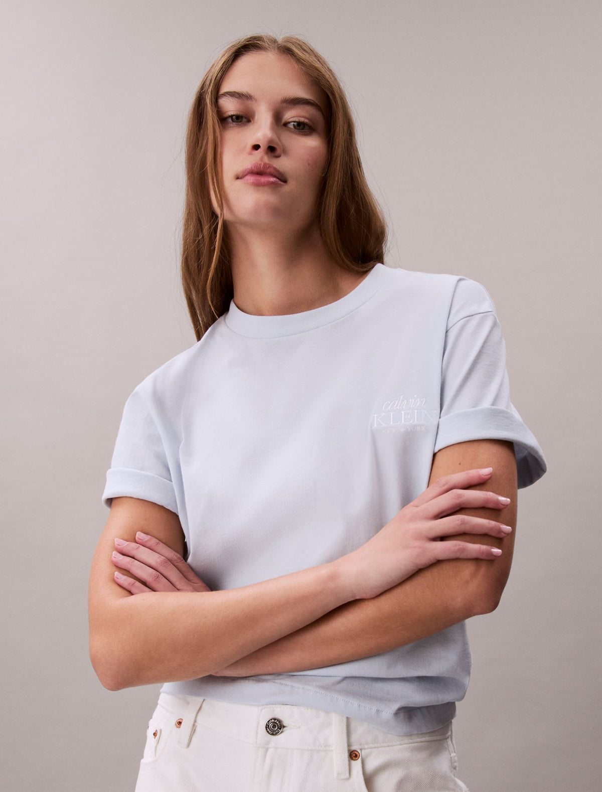 Calvin Klein Embroidered Logo Graphic Boxy T-Shirt