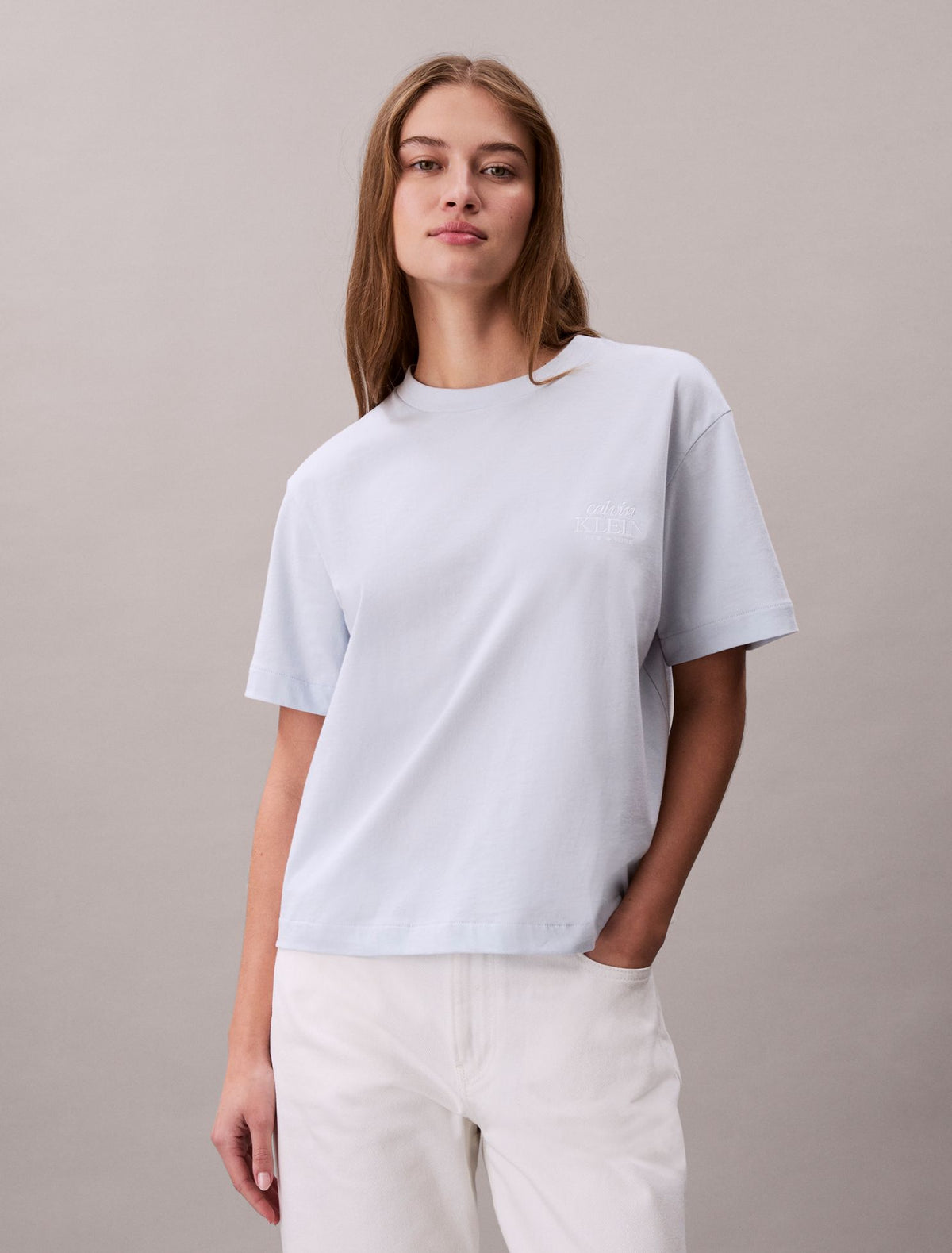 Calvin Klein Embroidered Logo Graphic Boxy T-Shirt