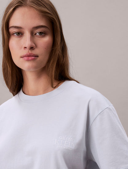 Calvin Klein Embroidered Logo Graphic Boxy T-Shirt