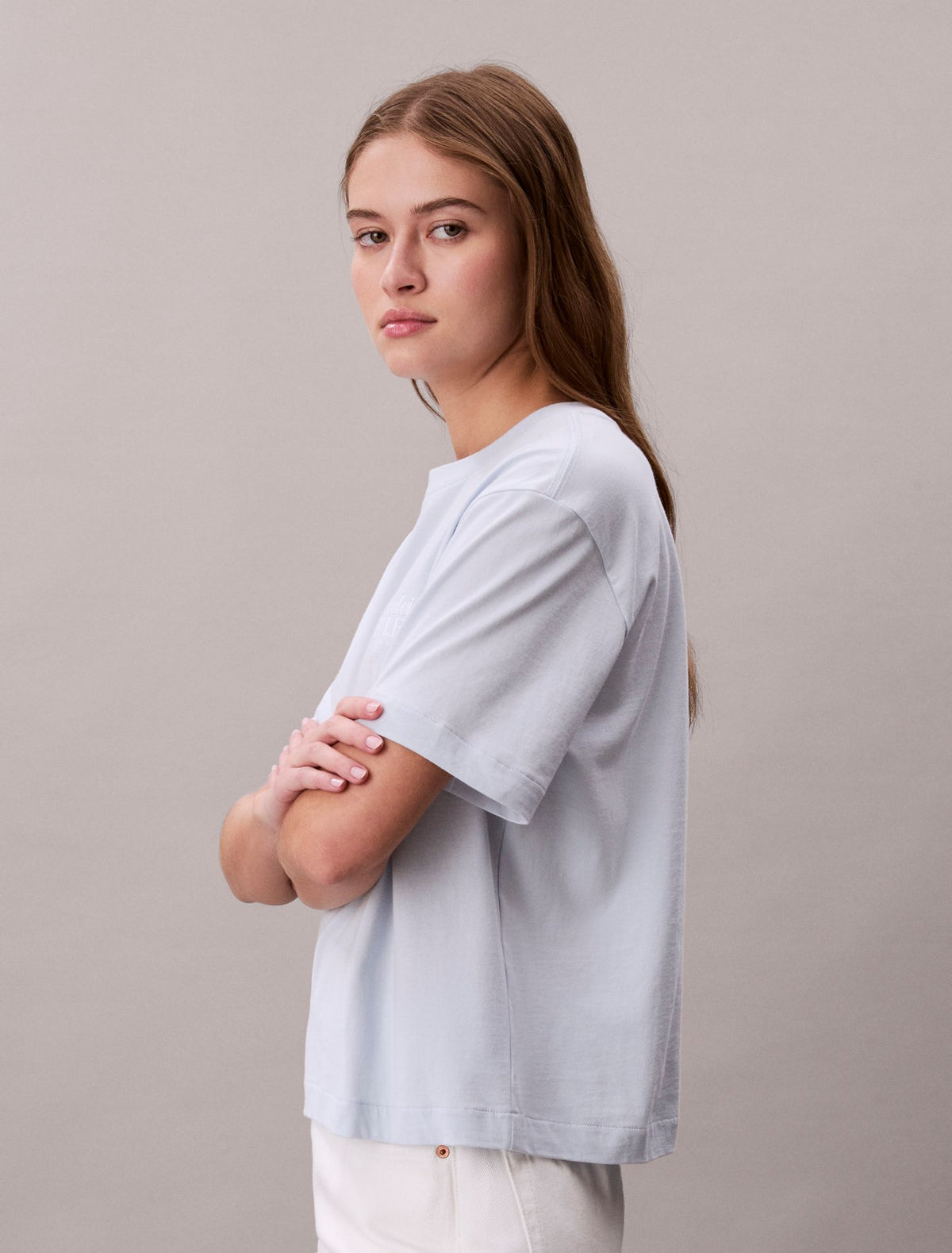 Calvin Klein Embroidered Logo Graphic Boxy T-Shirt
