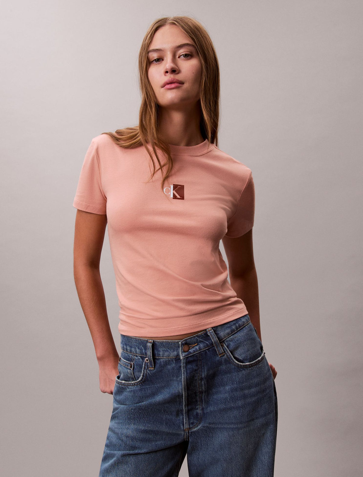 Calvin Klein Monogram Logo Block Crewneck T-Shirt