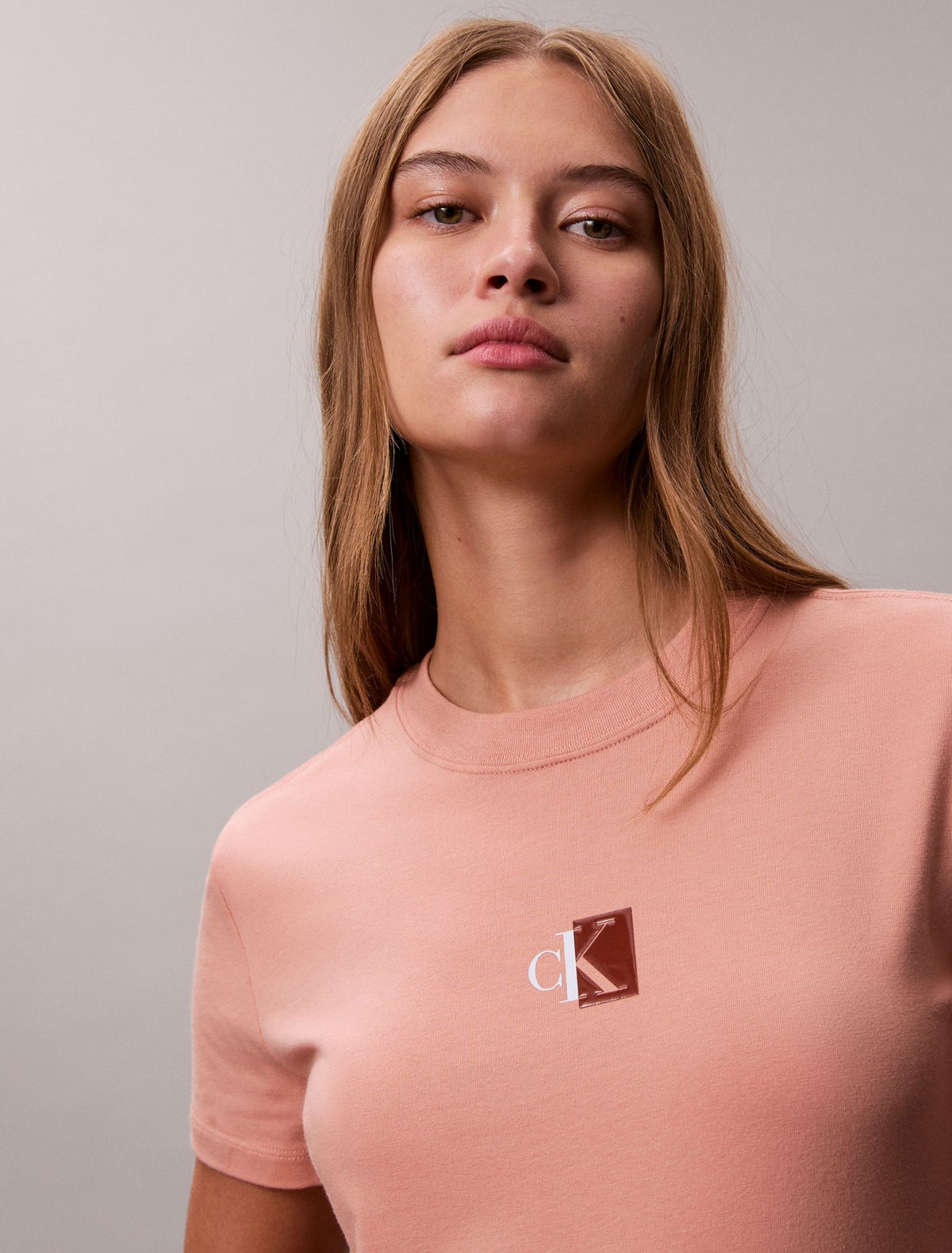 Calvin Klein Monogram Logo Block Crewneck T-Shirt