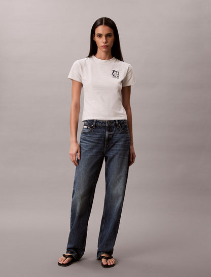 Calvin Klein Flower Logo Graphic Slim T-Shirt