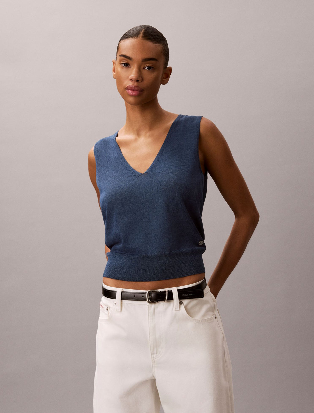 Calvin Klein Linen Blend Tank Top