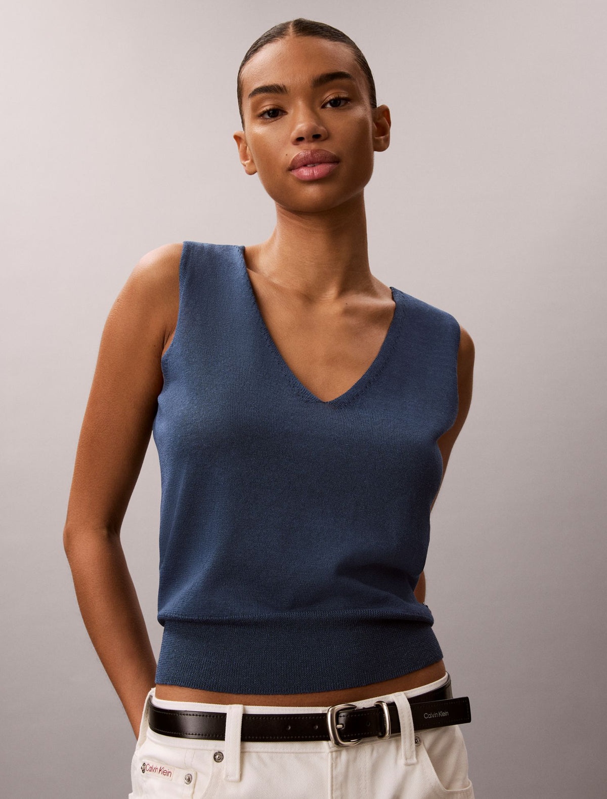 Calvin Klein Linen Blend Tank Top
