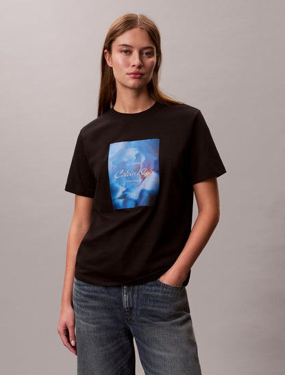 Calvin Klein Flower Script Logo Graphic Classic T-Shirt